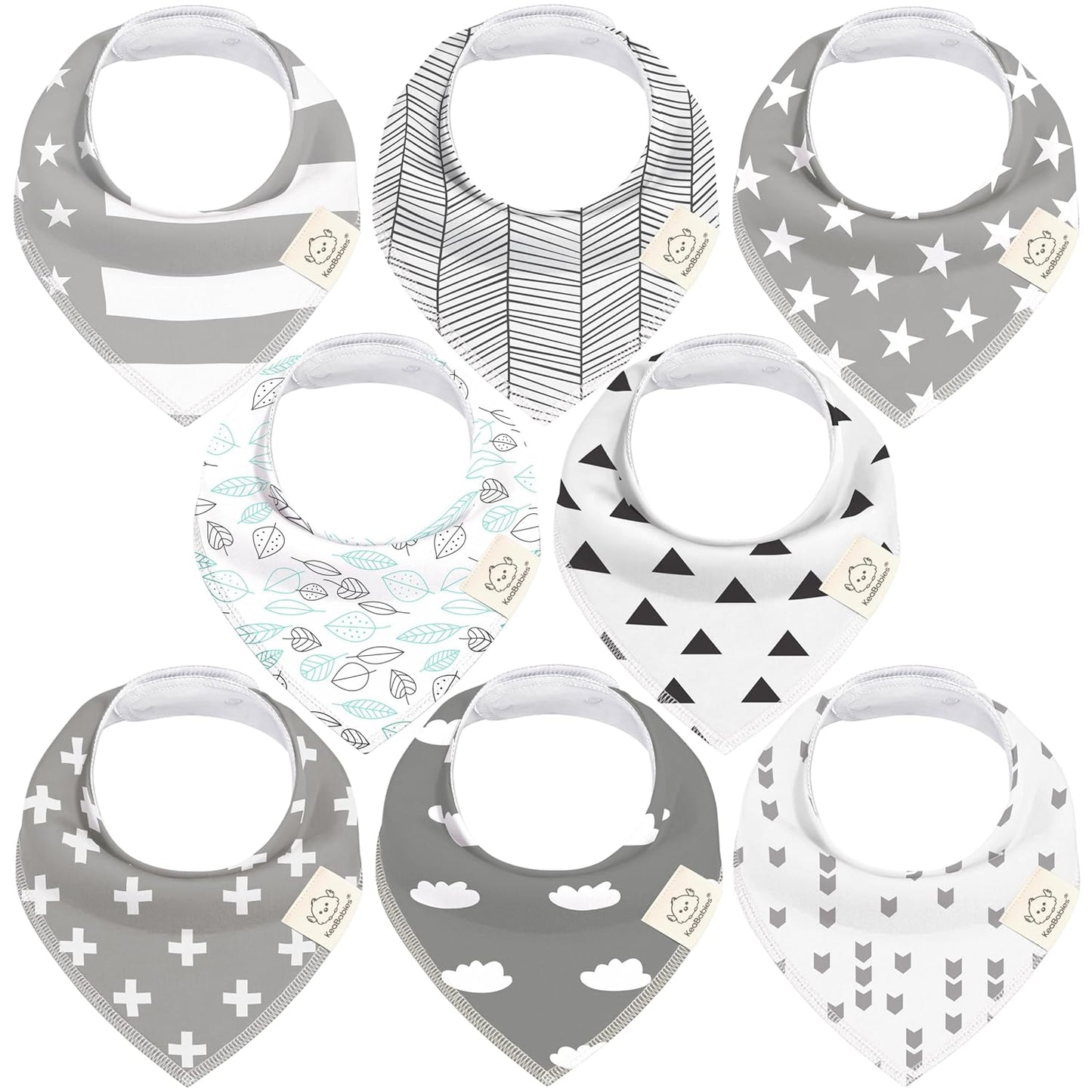 KeaBabies Organic Bandana Bibs - Super Absorbent Soft Cotton
