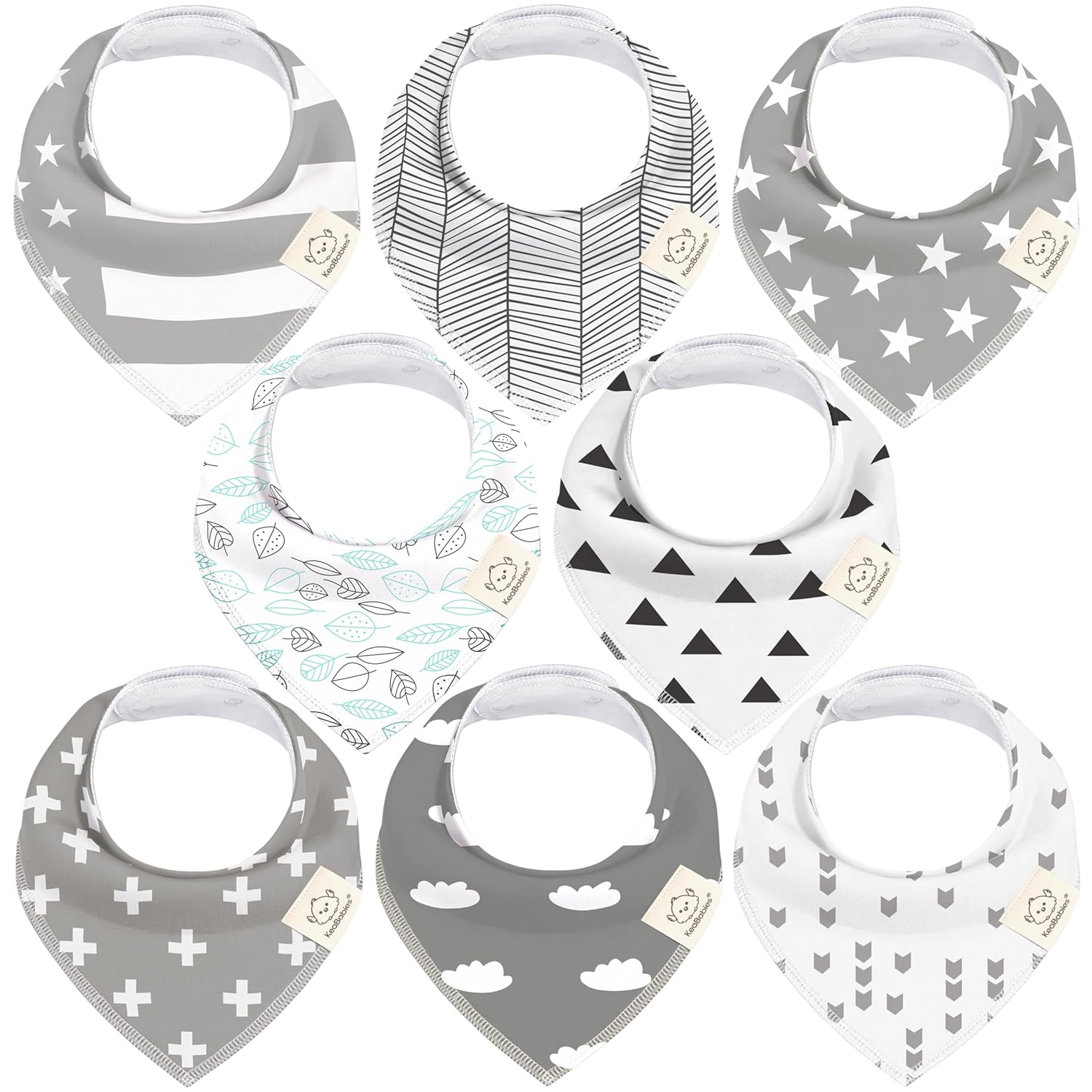 KeaBabies Organic Bandana Bibs - Super Absorbent Soft Cotton