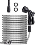 Metal Garden Hose 100FT Stainless Water Hose - Flexible, Never Kink