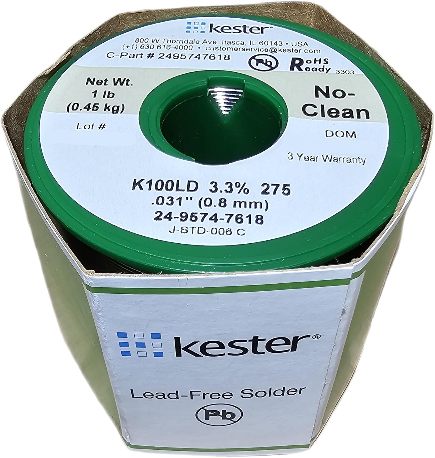 Kester443-845 Lead-Free No Clean Wire Solder for Precision