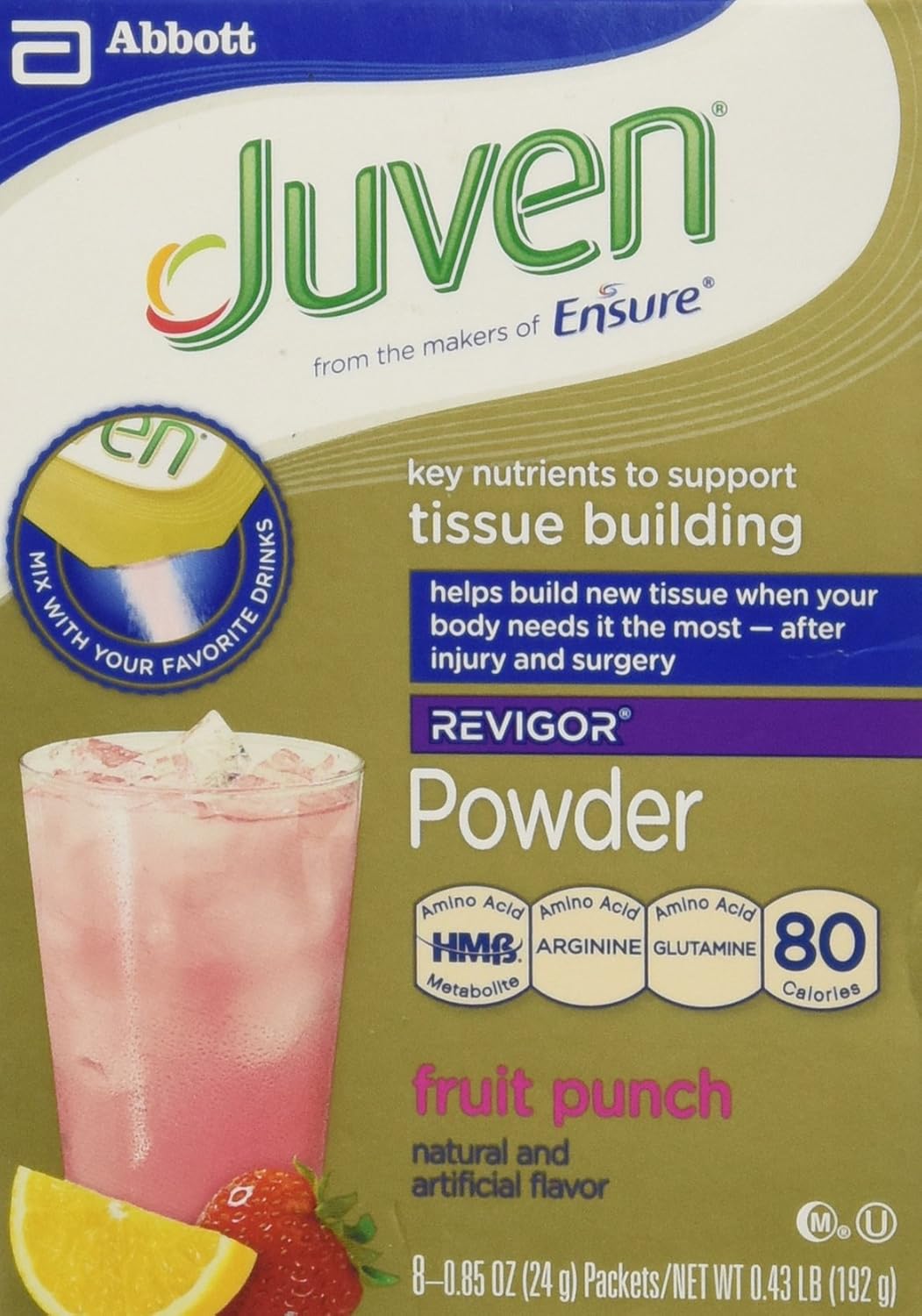 Juven Fruit Punch 8-.85oz pks for Tissue Building and Recovery