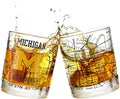 University Of Michigan Whiskey Glass Set - 2 Low Ball Wolverines