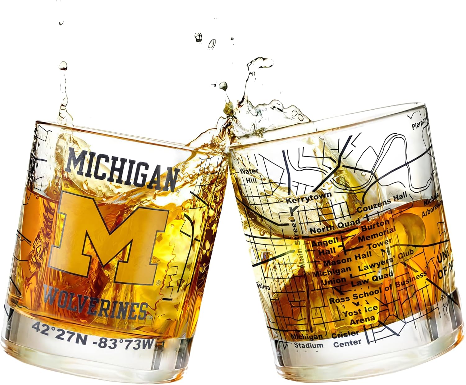 University Of Michigan Whiskey Glass Set for Alumni & Fans