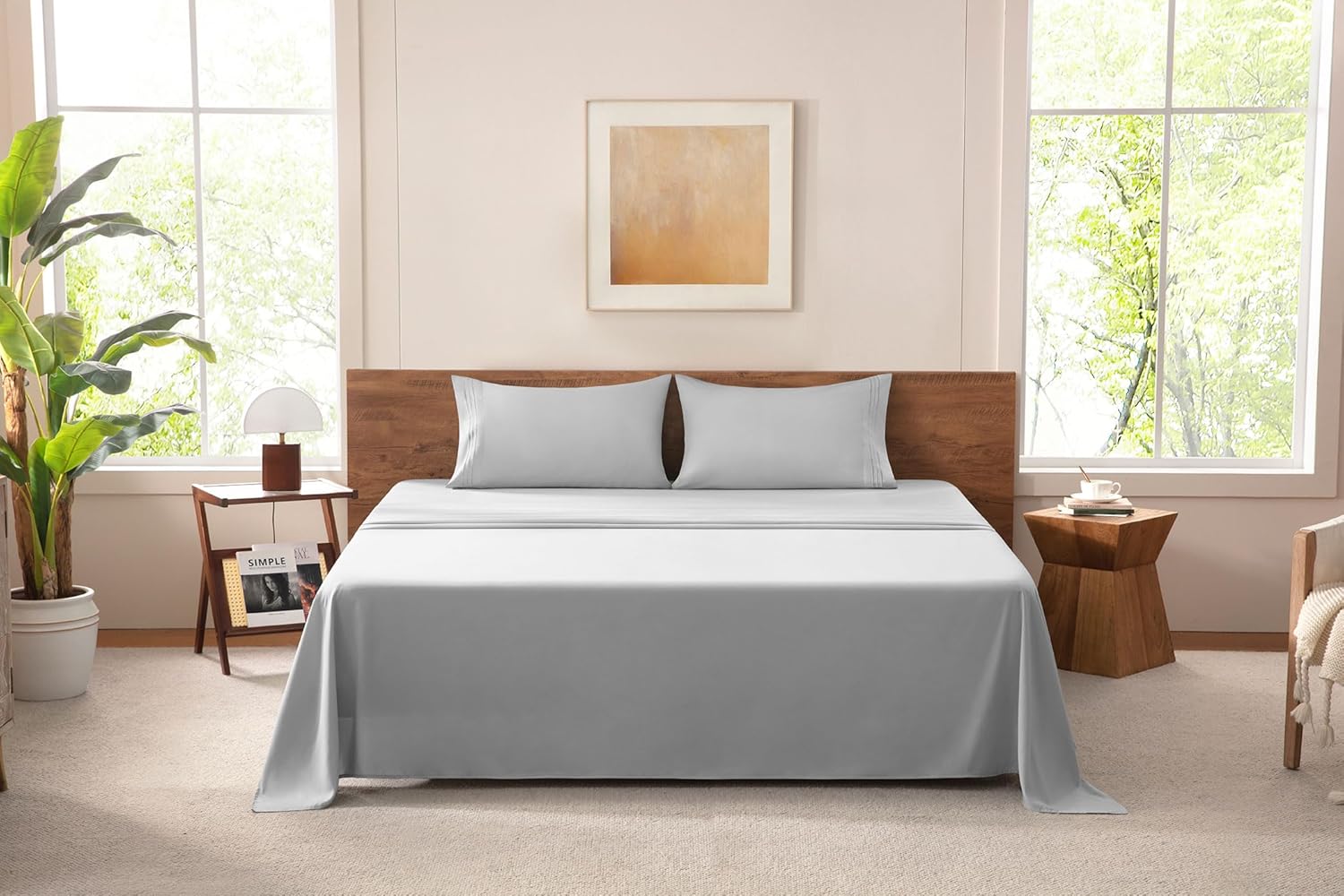 Cooling California King Size Bed Sheets Set - Extra Soft & Luxury