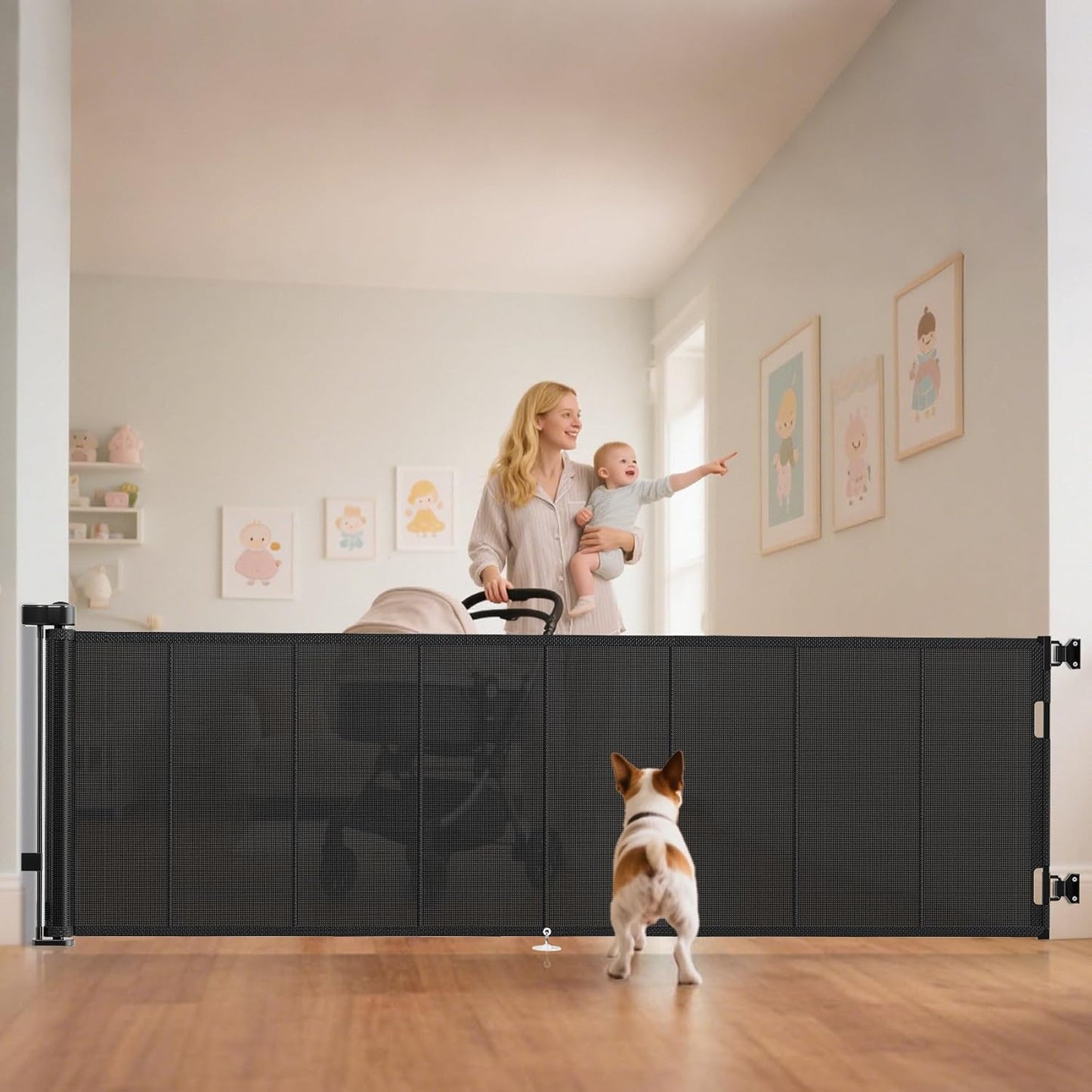 120 inch Retractable Baby Gates for Safety and Convenience