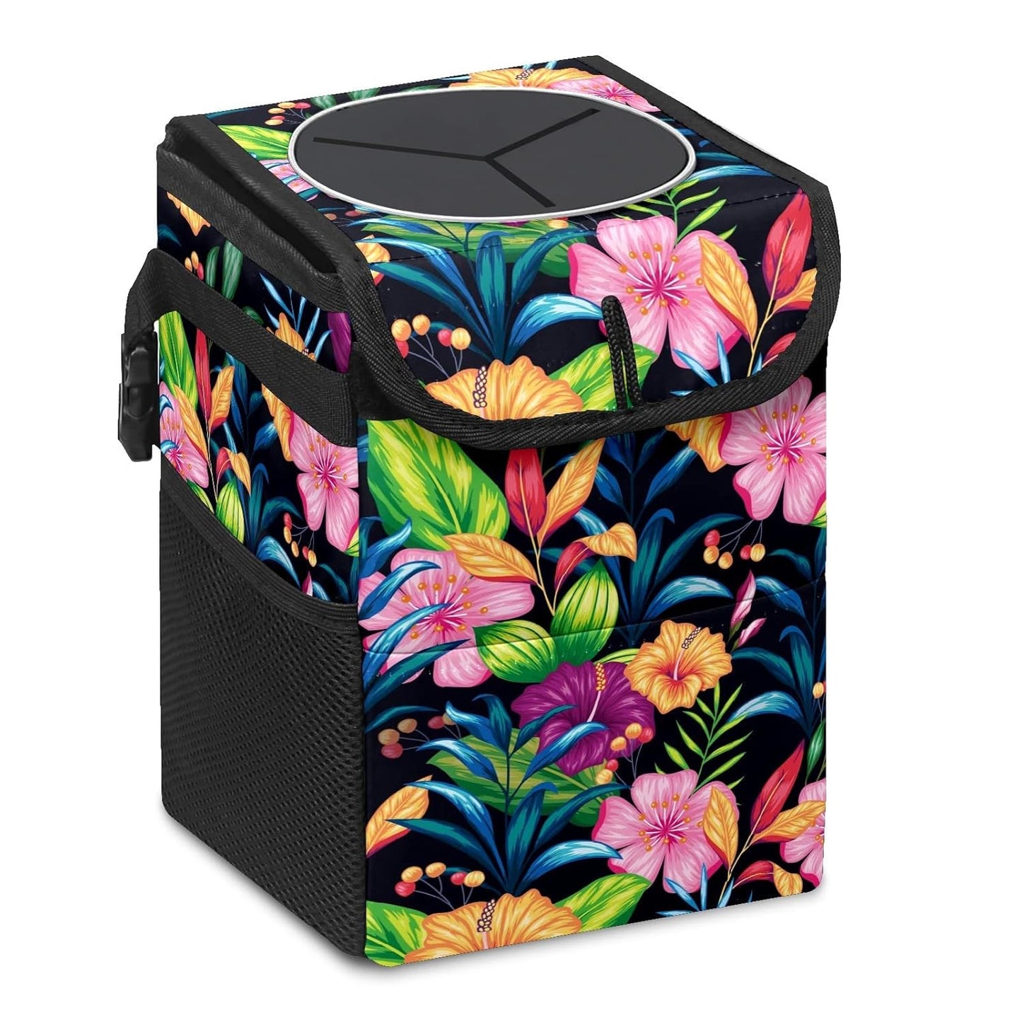 Water-Resistant Car Trash Can with Lid & Storage - Practical & Ample Capacity!