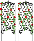 Black Garden Trellis 47 x 16 for Climbing Plants - Elegant Support