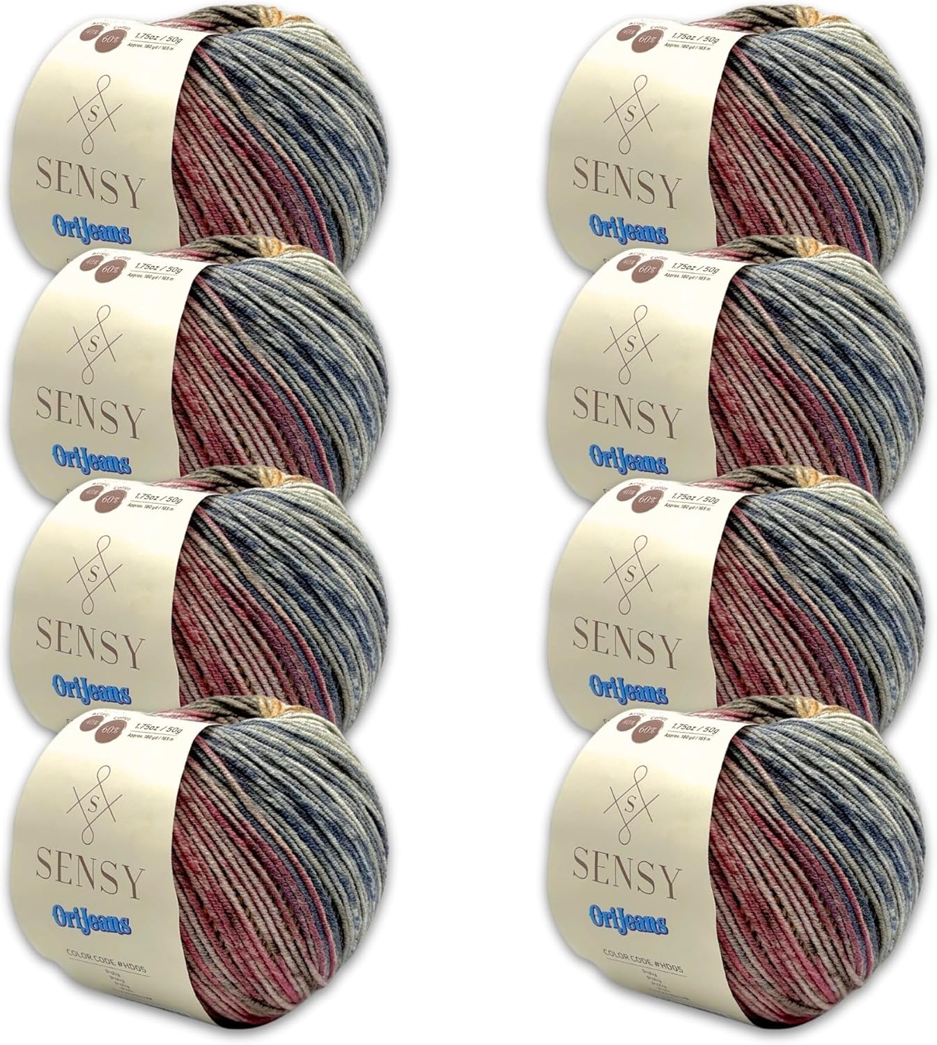 8 Skeins of Sensy OriJeans Yarn for Amigurumi and Crocheting