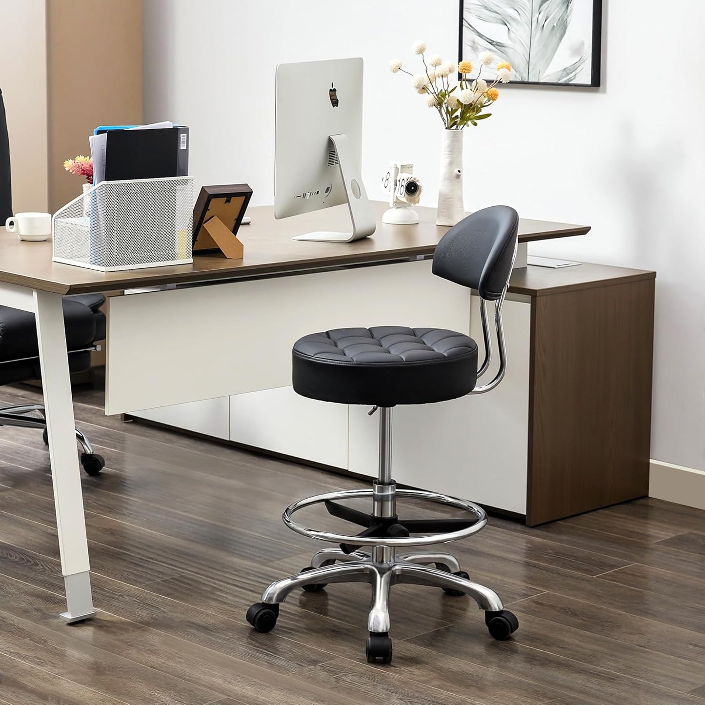 Ergonomic Drafting Chair with Adjustable Height and Wheels