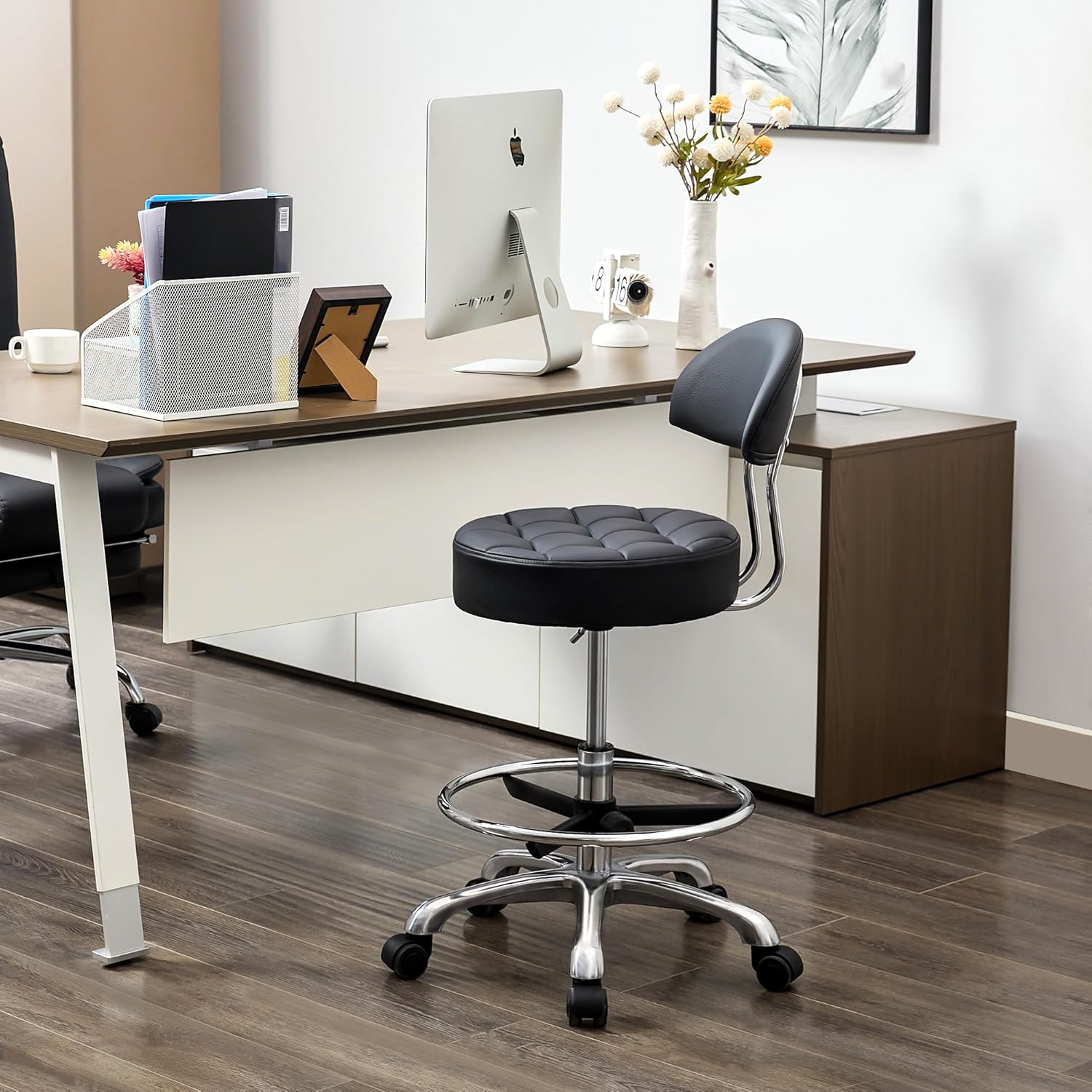 Ergonomic Drafting Chair with Adjustable Height and Wheels