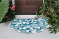 Liora Manne Mum Aqua Indoor/Outdoor Rug Half Round - Durable Charm