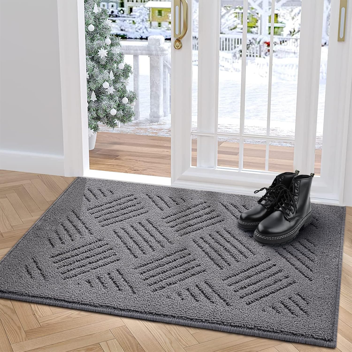 Indoor Doormat with Non-Slip Rubber Backing for Entryway Use