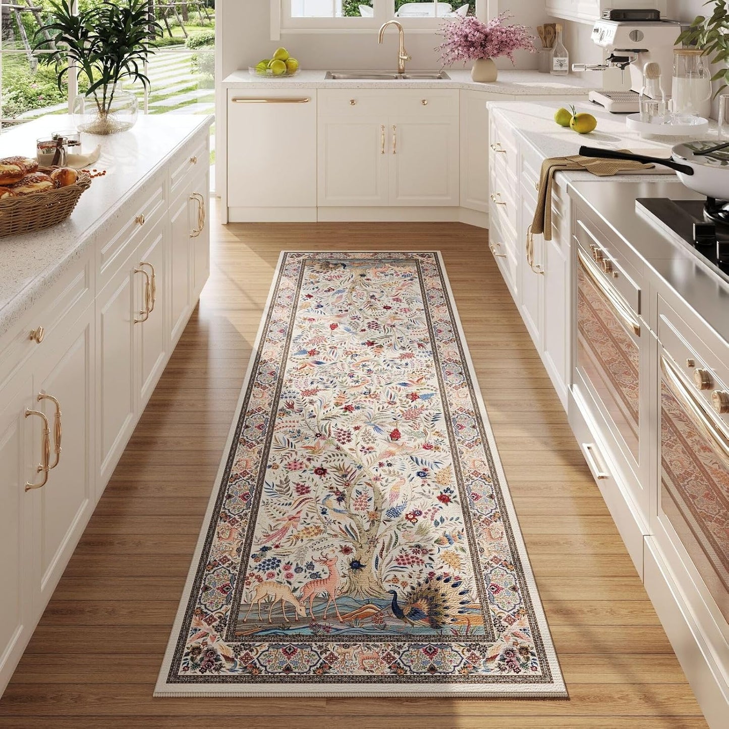 Vibrant Tree of Life Runner Rug 2x6 for Kitchen and Home