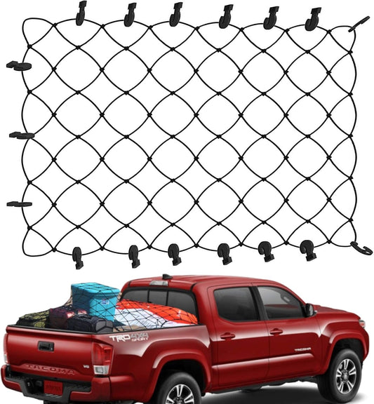 Cargo Net for Toyota Tacoma Long Bed - Heavy Duty Bungee Net