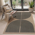 Modern Rainbow Easy Jute Office Rug 4x6 - Washable Non Slip Carpet