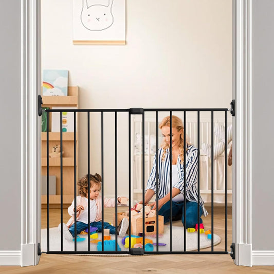 Adjustable Baby Safety Swing Gate for Stairs and Doorways
