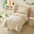 AIKASY Toddler Bedding Set 4 Pieces Khaki - Soft Ruffle Comforter