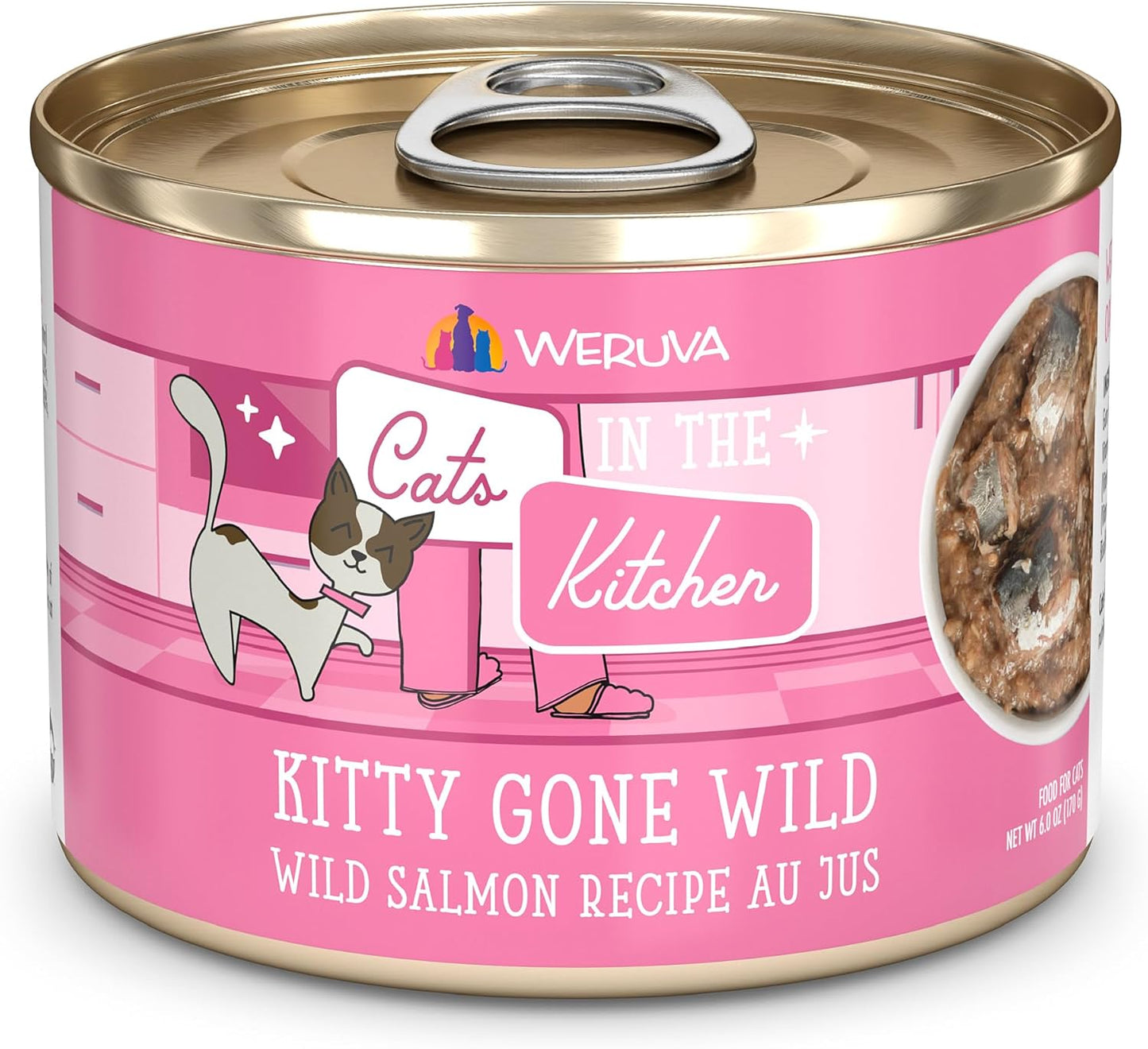 Weruva Cats in The Kitchen Kitty Gone Wild Salmon Au Jus 24 Pack