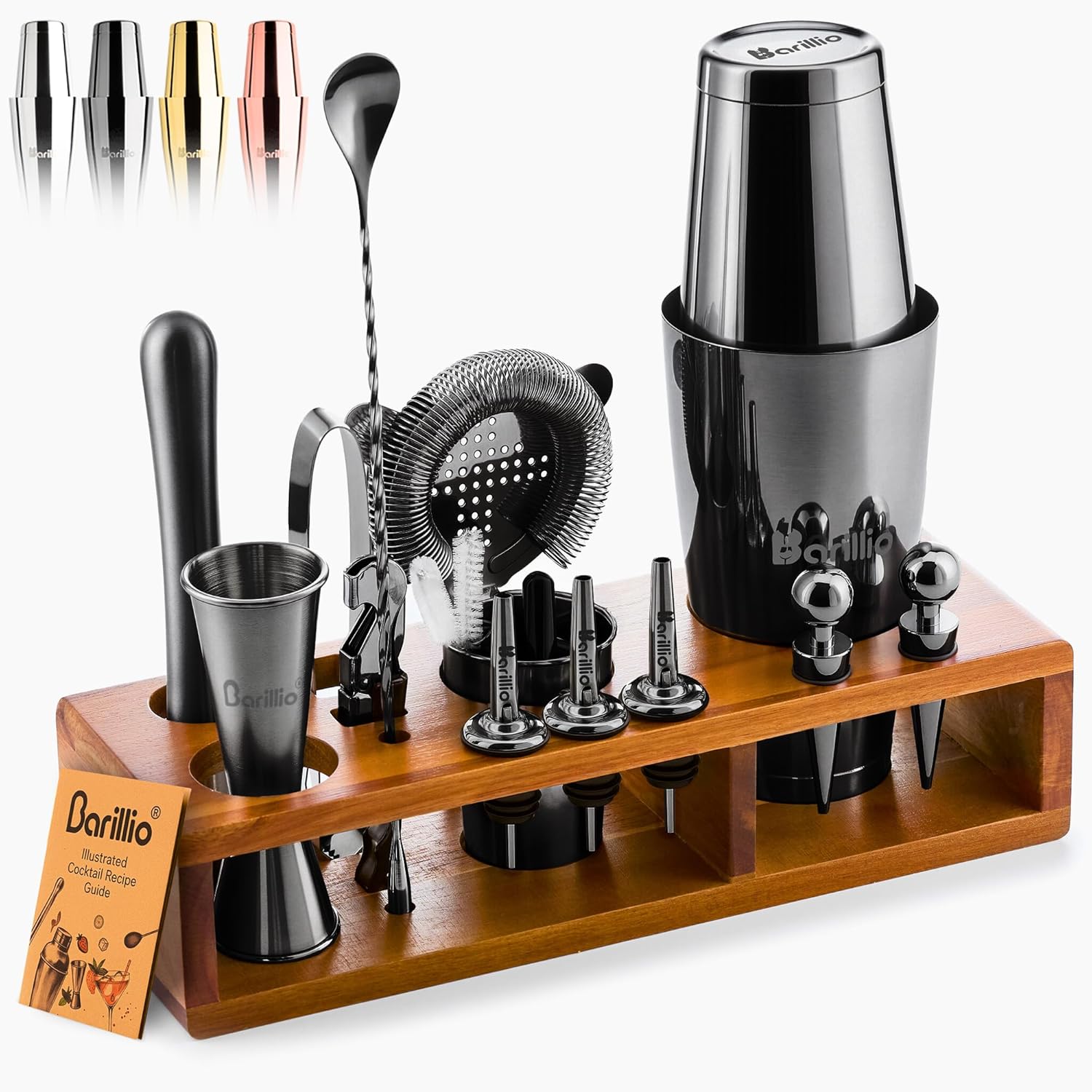 Barillio Black Bartender Kit: 23-Piece Cocktail Shaker Set