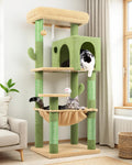 Globlazer Cactus Cat Tree Tower 53in - Plush Multi-Level Condo