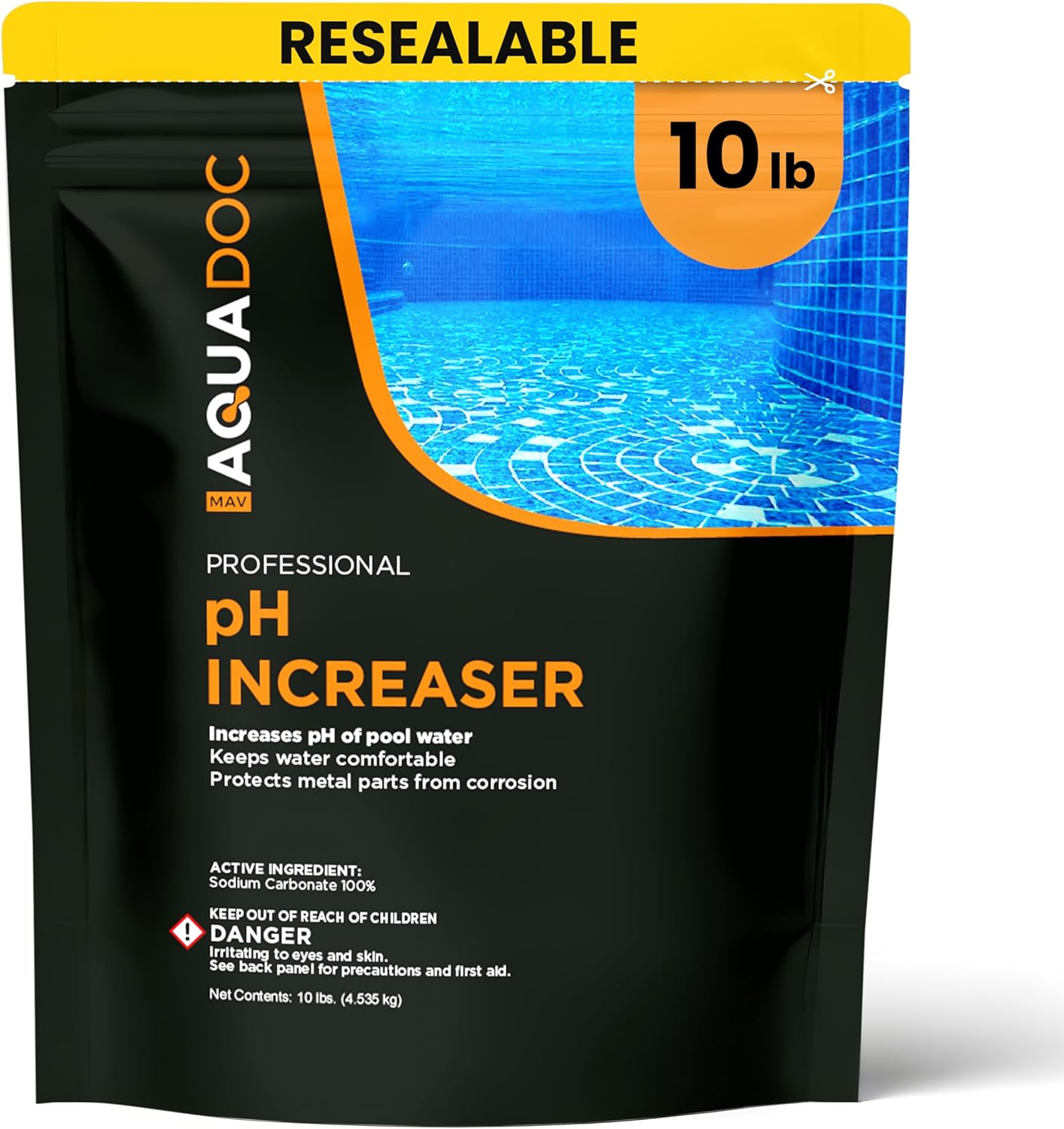 MAV AquaDoc pH Up 10lb - Essential pH Increaser for Pools