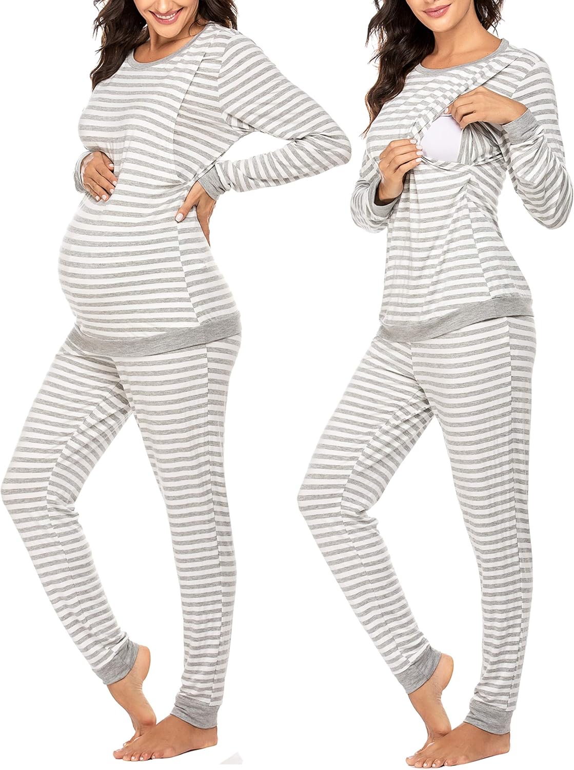 Ekouaer Nursing Pajama Set for Cozy Maternity Sleepwear