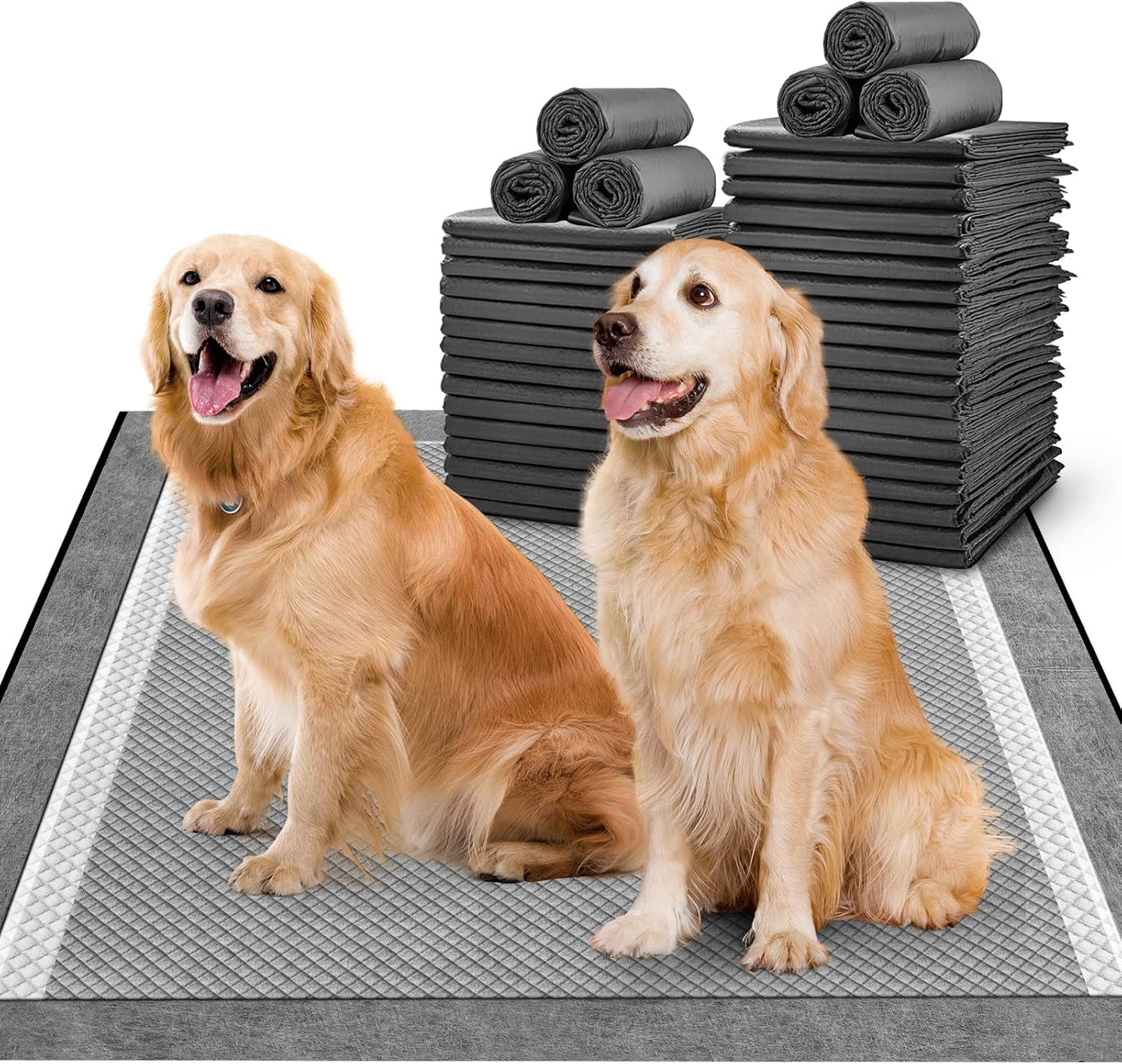 MIZOK 36x36in Charcoal Dog Pee Pads for Odor Control & Absorption
