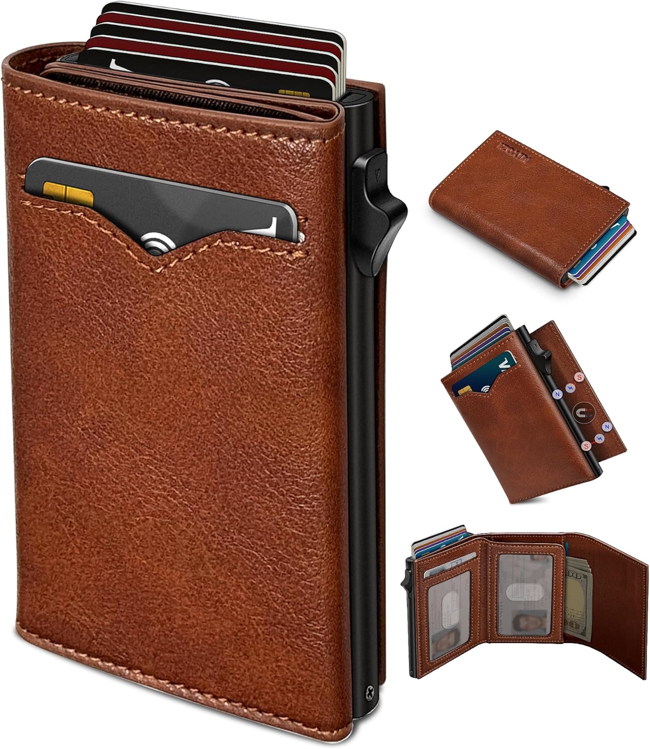 Smart Slim Wallet for Men with RFID Blocking and Gift Box