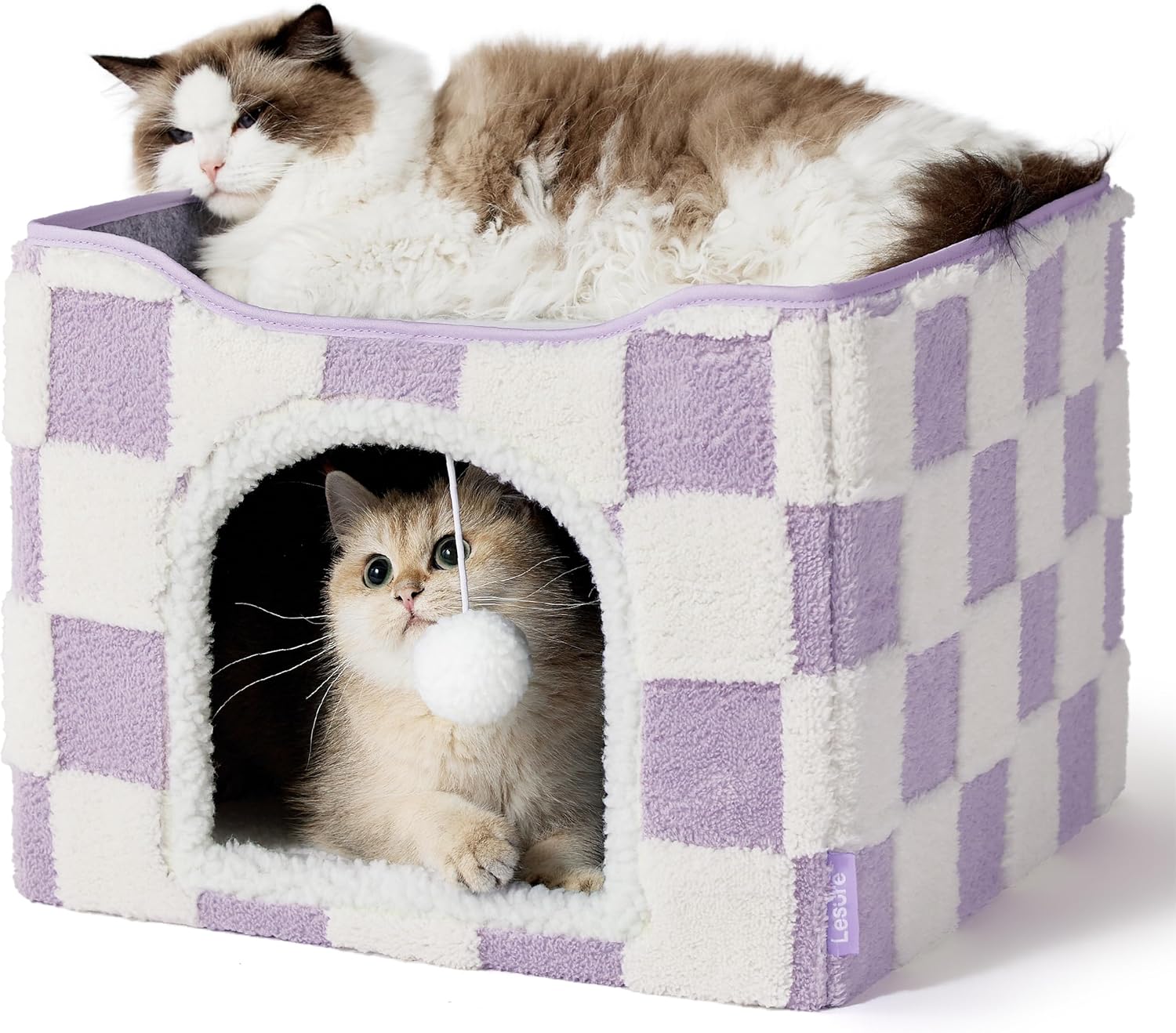 Lesure Indoor Cat Beds Kitten House - Cozy Cat Cave for Pets