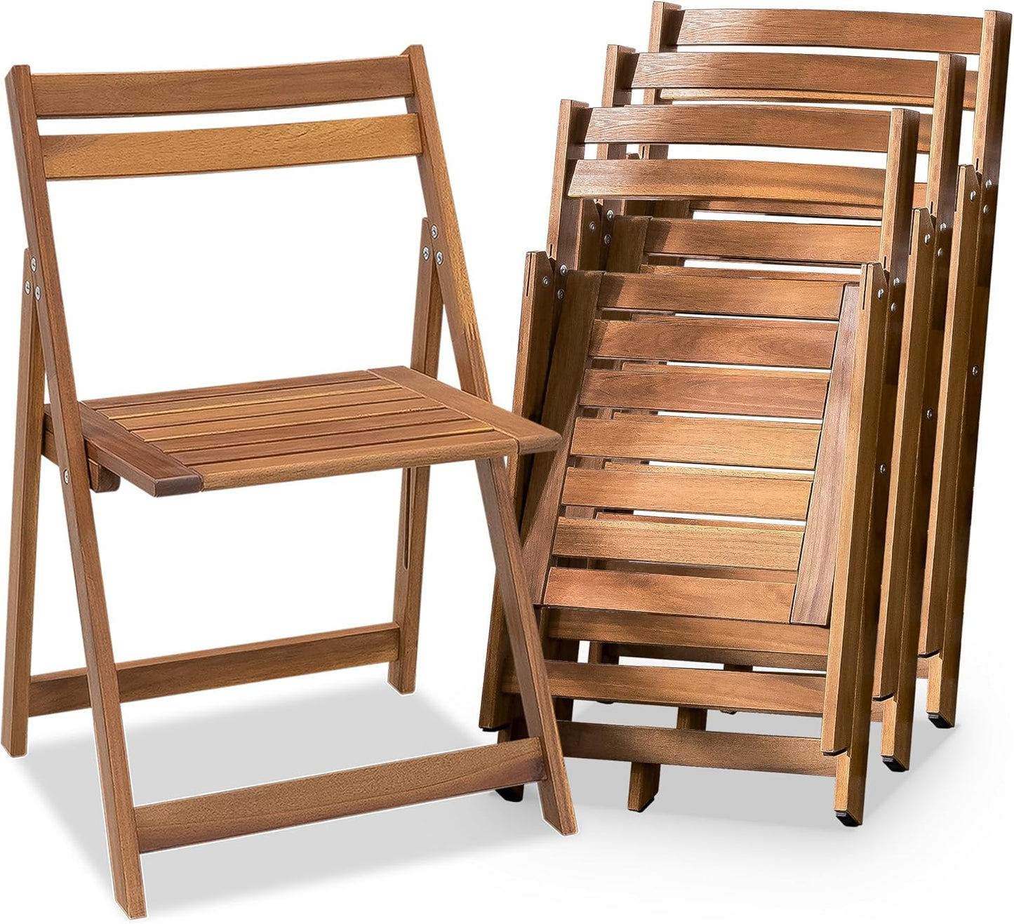 Acacia Wooden Chairs Set of 4 by VICTORY RELAX for All Occasions