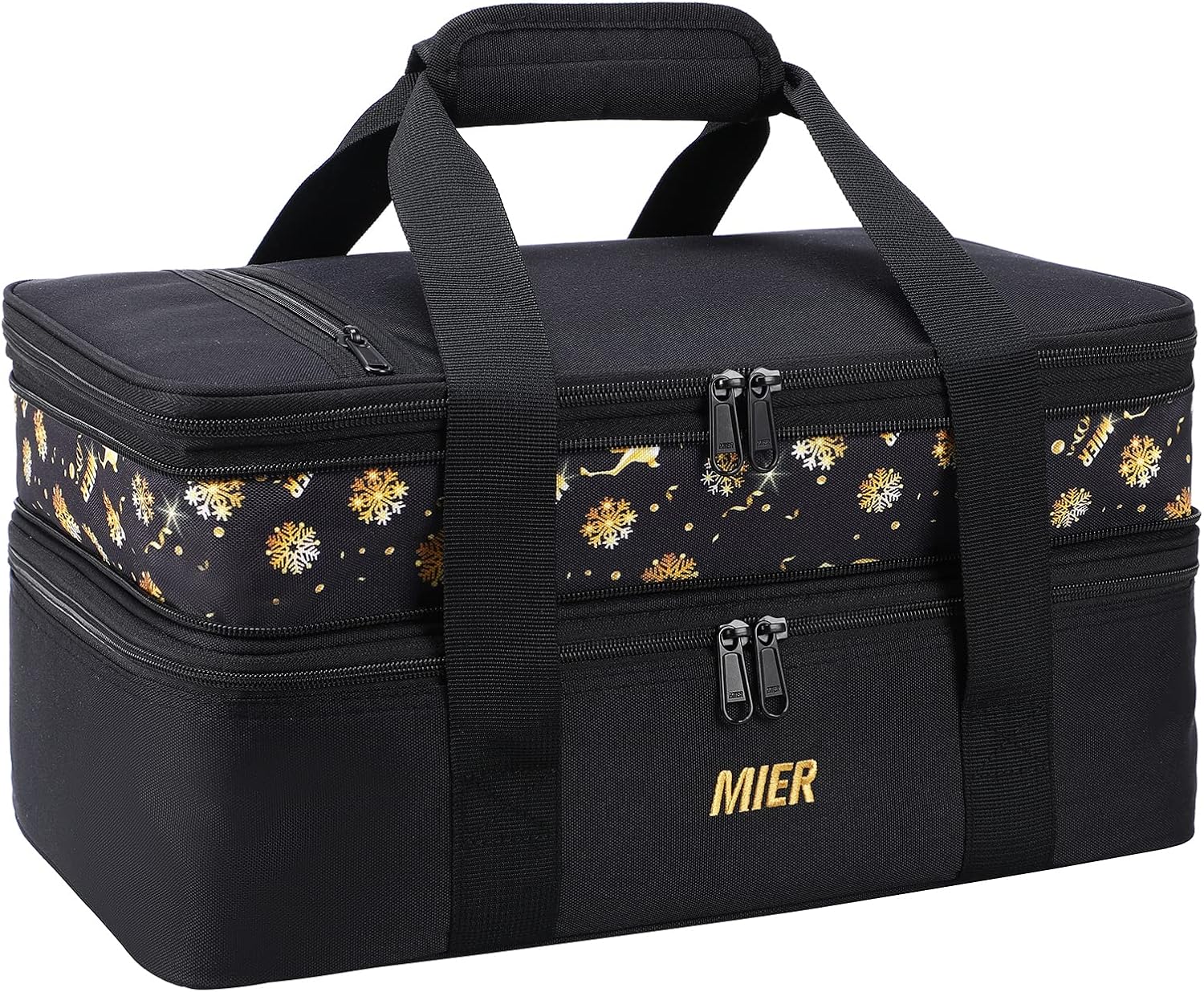 MIER Insulated Double Casserole Carrier for Potlucks and Picnics