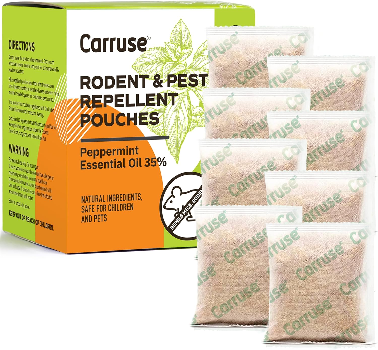 Ultra Potent Mouse Repellent Pouches by CARRUSE
