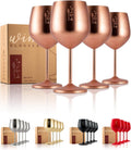 Gusto Nostro Unbreakable Rose Gold Wine Glasses for Travel