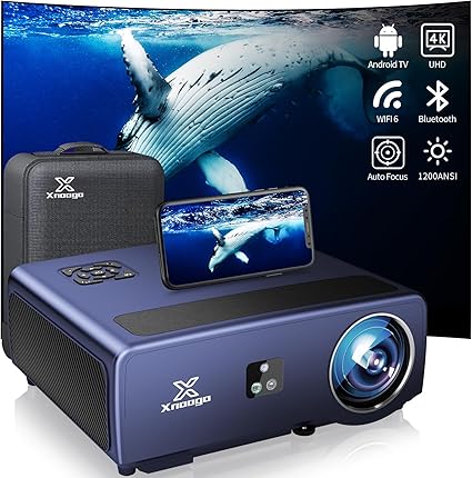 XNoogo Auto Focus Android TV Projector: 4K Outdoor Fun