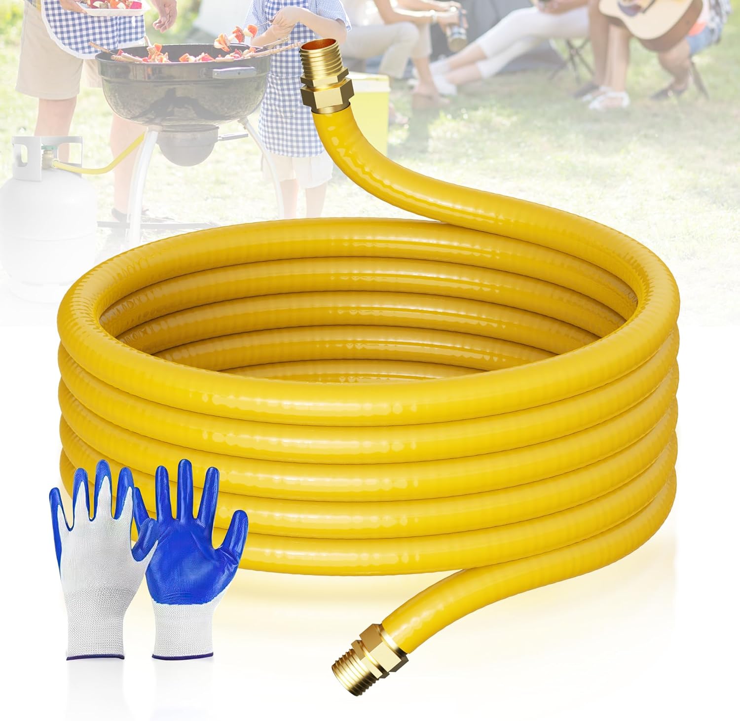 Flexible Natural Gas Line Hose for Outdoor Grills and More
