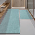 Blue Bathroom Rug Sets 2 Piece - Quick Dry Thin Bath Rug Set