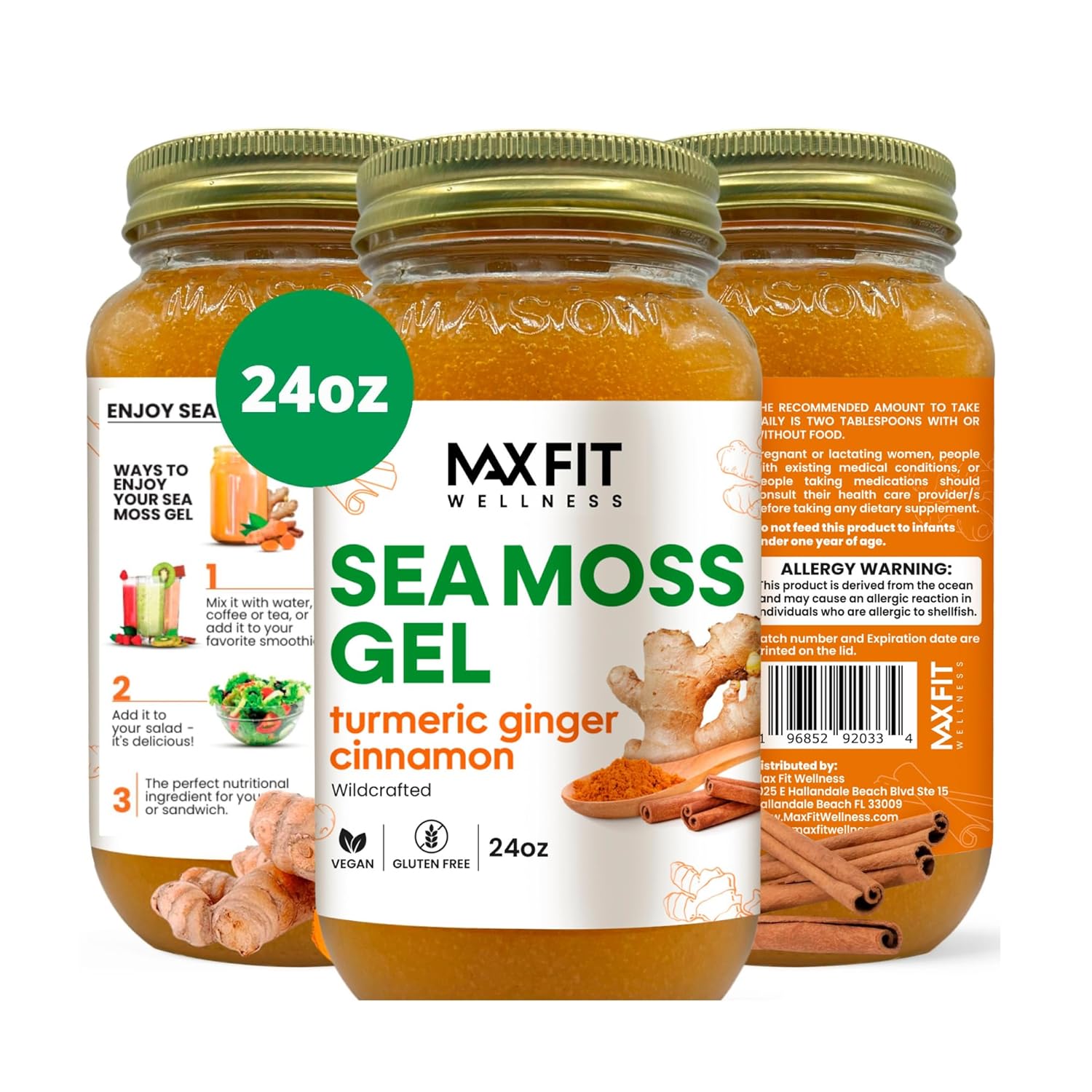 Raw Sea Moss Gel with 12 Flavors - 24oz Wildcrafted Superfood