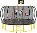 16FT Pumpkin Trampoline with Basketball Hoop - Sturdy 1100 lb Capacity