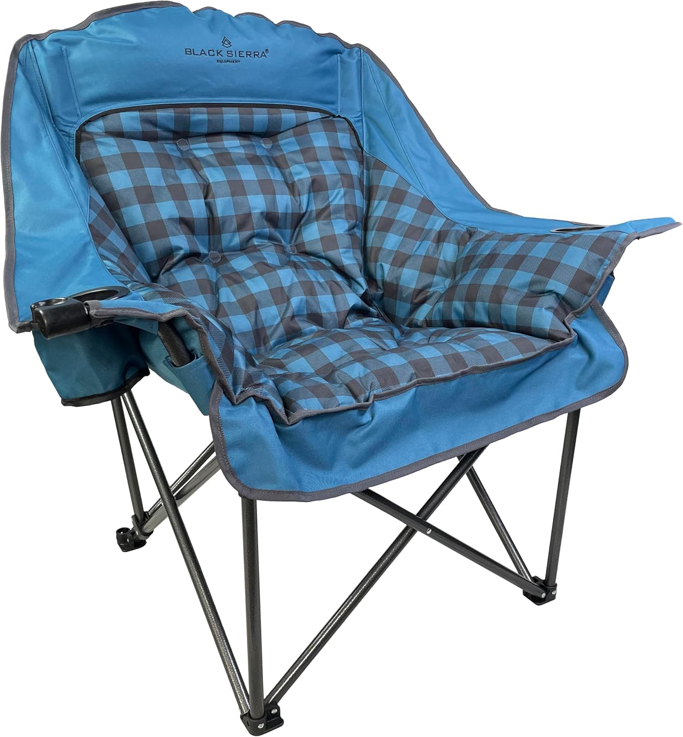 Black Sierra Oversized Camping Chair for Adults with Comfort
