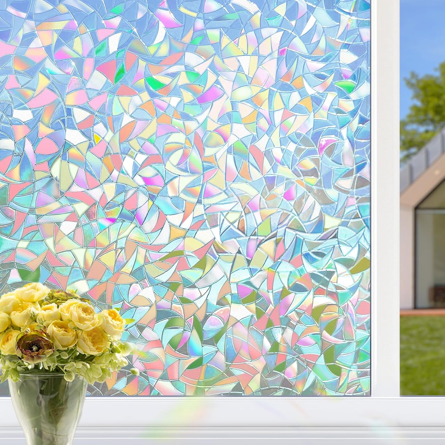 HIDBEA Rainbow Window Privacy Film for Home and Office Use
