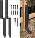Fence Post Repair Kit One-Piece Steel Anchor & Stakes - Heavy Duty
