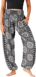 Lotus and Luna Women's Harem Pants High Waisted Flowy Boho Pants Yoga