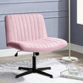Cross Legged Swivel Chair for Home Office - Pink