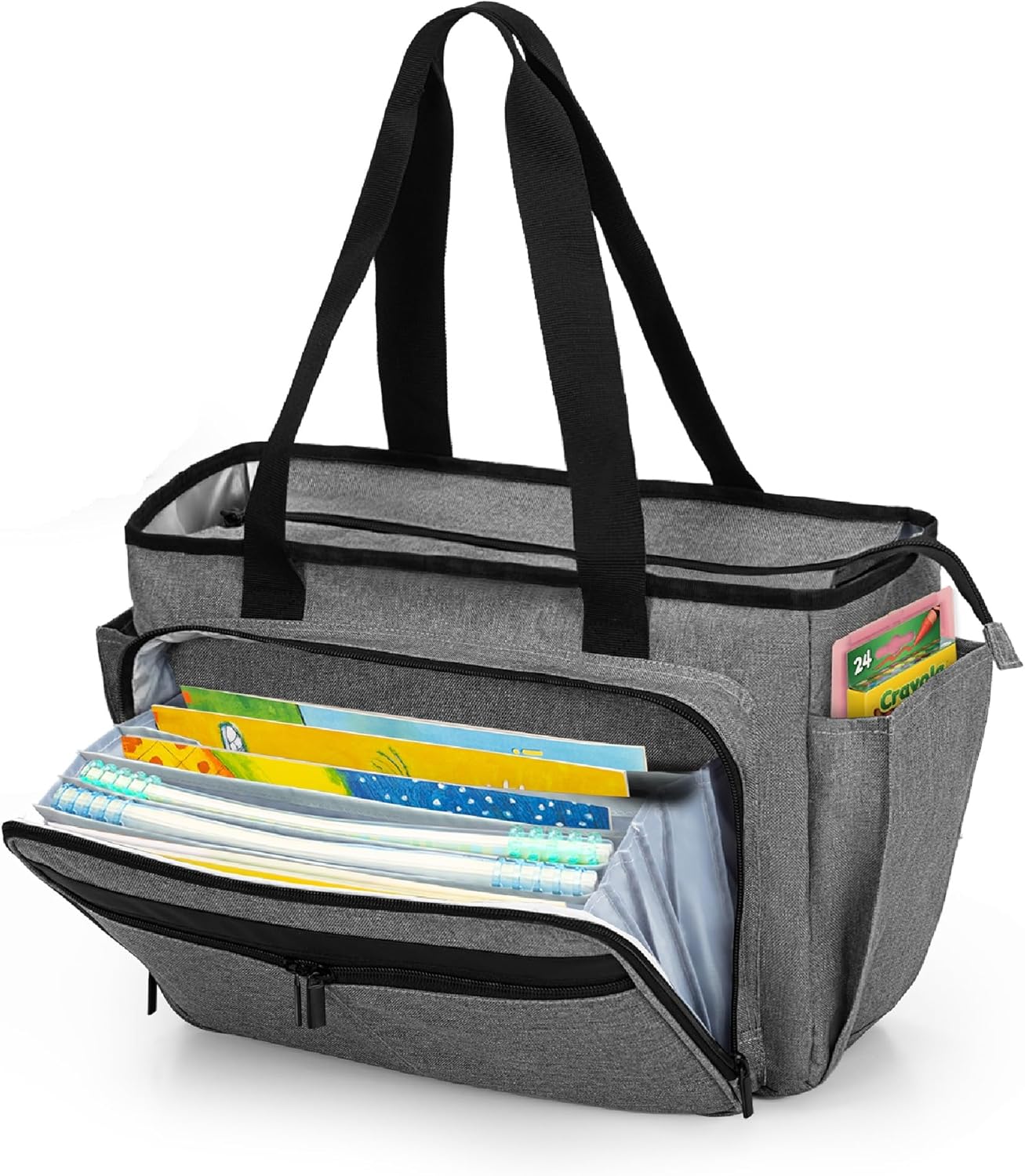 Trunab Teacher Laptop Tote Bag with Expanding File Pocket