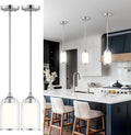 LIROUVET 2 Pack Pendant Light Fixtures - Modern Dual Glass Lighting