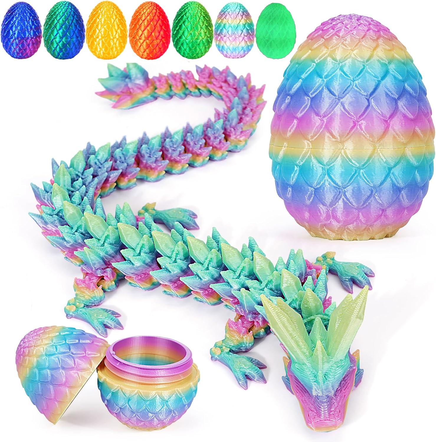 Crystal Dragon Fidget Toy - Full Articulated Dragon Egg