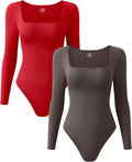 OQQ Women's Sexy Ribbed 2 Piece Bodysuits for Flattering Fit