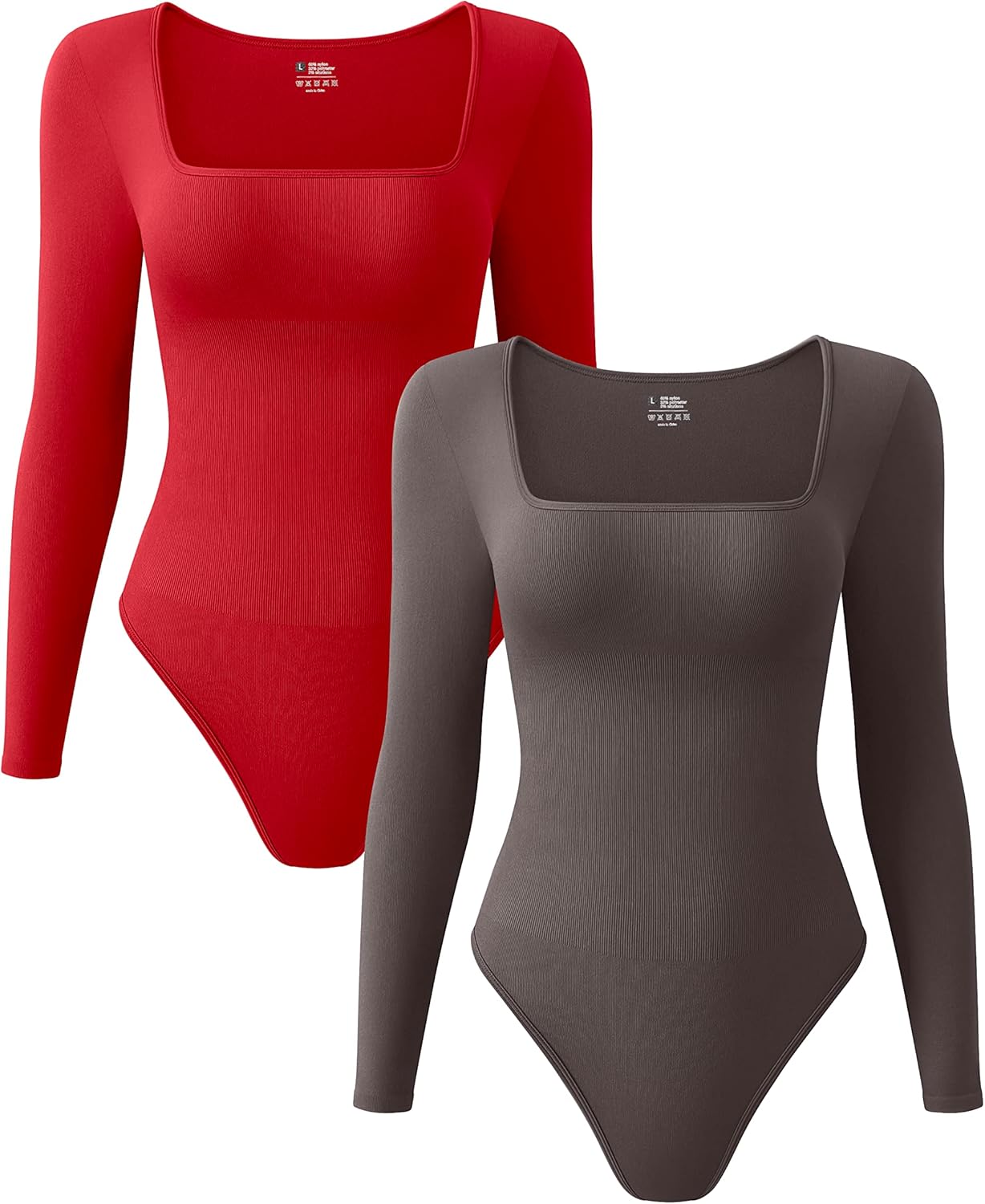 OQQ Women's 2 Piece Bodysuits with Sexy Ribbed Design
