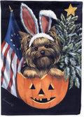 Yorkie for All Seasons House Flag Large - Decorative Porch Sleeve
