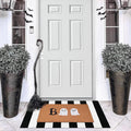 Boo Ghost Coco Coir Doormat Combo with Black and White Plaid Rug